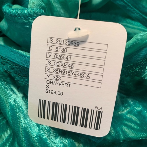 Free People green velour textured dress, size S - Picture 8 of 9